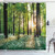 Ambesonne Forest Shower Curtain, Sunny Forest with Wild Garlic Enchanting Wildflowers Blossoms Landscape Scenery, Cloth Fabric Bathroom Decor Set with Hooks, 69" W x 75" L, Green and White