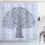 Ambesonne Tree of Life Shower Curtain, Doodle Tree Illustration Oriental Harmonious Design Mother Nature, Cloth Fabric Bathroom Decor Set with Hooks, 69" W x 70" L, Blue