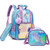 Oruiji Backpack for Girls School Backpack with Lunch Box Pencil Case Mermaid Kids School Bag for Kindergarten Elementary Students