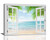 Window Beach Canvas Wall Art Beach Pictures Wall Decor Open Window Canvas Painting Print Beach Pictures for Wall Palam Tree Artwork Modern Home Decor Framed for Bedroom Living room Bathroom 12"X16"