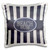 3D Rose Nautical Themed Beach Bum in Distressed Navy Blue Stripes Pillow Case, 16" x 16"
