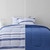 Amazon Basics Ultra-Soft Lightweight Microfiber Reversible Comforter Bed-in-a-Bag 5-Piece Set, Twin/Twin XL, Blue Denim/Beige Stripes