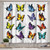 Ambesonne Butterfly Kitchen Curtains, Colorful Moth Wings Animal Spring Inspirational Design, Window Drapes 2 Panel Set for Kitchen Cafe Decor, 55" X 39", Blue Orange