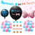 A1diee Bows Burnouts Gender Reveal Decorations Kit 36In Gender Reveal Balloon Burnouts Pink Bow Foil Balloons Banner Cupcake Topper Blue Pink Latex Balloons for Baby Shower Party Supplies, 33Pcs