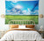 Ambesonne Landscape Tapestry, Spring Landscape with Meadow by The Mountain and Sky Vivid Nature Print Home, Wide Wall Hanging for Bedroom Living Room Dorm, 80" X 60", Blue Green