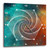 3dRose Sacred Octagon Geometry On A Teal and Galaxy Background Wall Clock, 10" x 10", Orange