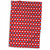 3dRose Cute Light Blue and White Hearts and Dots On Red Pattern - Towels (twl-215830-1)