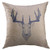Mugod Decorative Throw Pillow Cover for Couch Sofa,Stag Deer Head Vintage HDrawn Christmas Home Decor Pillow Case 18x18 Inch