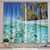 Ambesonne Underwater Kitchen Curtains, Ocean Tropical Island Butterflyfish Beach Ocean Exotic Sand Coast with Palms, Window Drapes 2 Panel Set for Kitchen Cafe Decor, 55" X 39", Aqua Blue