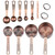 Measuring Cups and Spoons, Copper Measuring Cups and Spoons Set, Stainless Steel Copper Plated Set 12 pcs, 4 Copper Measuring Cups and 5 Copper Measuring Spoons,Heavy Duty Copper Measuring Cups Set