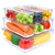 JETEHO 10 Pack Refrigerator Organizer Bins, Fridge Organizers and Storage Clear, Stackable Fridge Organizer with Lid, BPA-Free Fruit Storage Containers for Fridge, Kitchen, Food, Produce, Vegetable