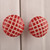 Indian Shelf 2 Pieces Knobs for Dresser Drawers | Etched Stripe Flat Knobs for Dressers | Red Door Pull Knob | Ceramic Kitchen Cabinet Drawer Pulls | Fancy Knobs | Cabinet Knobs Farmhouse