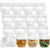 Lawei 12 Pack Clear Plastic Jars with Lids, 17 Oz Refillable Food Safe Storage Jars, Leak-Proof Wide Mouth Empty Storage Containers for Dry Food, Spices, Nuts, Honey, Jam, Kitchen Use