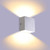 Lightess Silver Wall Sconces Dimmable 10W Hardwired, Modern Up Down Wall Mount Lights Indoor Mini Metal LED Wall Lamp for Living Room Hallway, Warm White, O2181TP