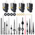 Clock Hands and Motor Kit, 4 Pieces High Torque Long Shaft Clock Movement Mechanism with 5 Different Pairs of Hands Clock Repair Parts Replacement Clock Movement Kits DIY Wall Clock Movement Mechanism
