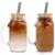 ANOTION Mason Jar with Lid and Straw, 24oz Regular Mouth Mason Jars with Handle Drinking Glasses Tumbler Reusable Boba Cups Smoothie Water Bottles for Iced Coffee (Classic 2 cups Style)