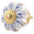 Indian Shelf 4 Pieces Western Dresser Knobs | Lotus Drawer Pulls and Knobs | Modern Farmhouse Cabinet Pulls Blue | Bathroom Knobs Ceramic | Vintage Knobs for Cabinets | Single Drawer Knob