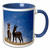 3dRose Danita Delimont - Maresa Pryor - Donkey - Burros, Cimarron, New Mexico, USA - 11oz Two-Tone Blue Mug (mug_191473_6)