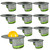 Jspupifip 10 Pack Hard Hat Sun Shield, Full Brim Hard Hat Sun Shade, High Visibility Neck Shade Sun Visor with Reflective Strip for Hard Hat Accessories Construction Sites, Hard Hat Not Included(Grey)