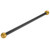 Canomo 22 Inch Improved Lamp Post Cross Arm Ladder Rest with 1-3/8 Inches Threaded Metal Ball Cap for Outdoor Lamp Posts and Poles, Black Bar with Brass Caps