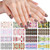 SILPECWEE 16 Sheets Flower Nail Stickers Full Nail Wraps Nail Polish Stickers for Women Gradient Nail Polish Strips Self Adhesive Gel Nail Strips Fingernail Manicure with 1pc Nail File