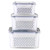 Ronanemon 3Pack Fridge Food Storage Container Set with Lids with Strainer,Plastic Fresh Produce Saver Vegetable Fruit Meat Storage Organization, BPA-Free Plastic Produce Keepers(3.15L+1.7L+0.8L)