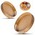 RHBLME 2 Sets Bamboo Wood Round Serving Tray with Handles, 12" & 14" Large Circle Tray Decorative Wooden Serve Tray, Round Ottoman Tray for Serving Beverages Food on Bar Living Room Dining Table