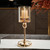 Candle Holder for Pillar Candle, Metal Pillar Candlestick Holder with Glass Covers for Gold Home Decor Candlelight Holders for Dining Table Centerpiece Wedding Decoration