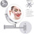 LED Double-Sided Magnifying Makeup Mirror, 6.7" Diameter 1X/5X Adjustable Magnification Led Cosmetic Mirror Wall Mounted, 360° Rotating Function, Lighted Vanity Mirror, Chrome Extendable Swivel Mirror