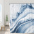 Arrebolart Blue Marble Shower Curtain Abstract Modern Luxury Texture Watercolor Gradient Crack Line Decoration Bathroom Waterproof Fabric Curtain Set 72x72 Inches