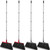 4 Pcs Heavy Duty Broom Bulk Heavy Duty Commercial Broom Outdoor/Indoor Broom with 58 Inch Long Handle for Home Garage Kitchen Office Lobby Lawn (Gray, Red)