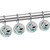 Shower Curtain Hooks, Rust Proof Shower Curtain Rings for Bathroom, Decorative Shower Curtain Hooks Hangers for Shower Curtain Rod, Cartoon Blue Black Dinosaur