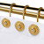 iToplin Gold Shower Curtain Hooks, Gold Medallion Shower Hooks, Rust Proof Shower Curtain Rings for Bathroom, Modern Decorative Metal Shower Hooks Hangers for Shower Curtain Rod, Set of 12