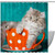 KQNZT Shower Curtains for Bathroom, Fabric Shower Curtain with Hooks, Stylish Modern Curtain, Bath Decor, Lovely Cat Animal