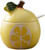 KEMAXI Ceramics Fruit Shaped Sugar Bowl Salt Pot Pepper Storage Jar with Lid and Spoon Seasoning Box Condiment Pots (Yellow Pomelo)