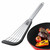 Silicone Fish Spatula for Nonstick Cookware - 11.8-inch Stainless Steel Spatula with Silicone Edge - Thin Flexible Metal Spatula - Slotted Turner - Heat Resistant Spatulas for Cooking Fish, Meat, Eggs