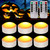 Riakrum 6 Pieces Pumpkin Lights with Remote and Timer LED Pumpkin Lights Battery Operated Pumpkin Pat Lights Jack O Lantern Light Bright Flameless Candles for Halloween Thanksgiving(White)