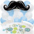 Dashing Little Man Mustache Party - Confetti and Balloon Baby Shower or Birthday Party Decorations - Combo Kit