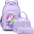 Meisohua Unicorn Backpack for Girls School Backpack 3 in 1 Set Elementary Kindergarten School Bags for Girls with Chest Strap and Lunch Tote Pencil Bag