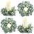 4 Pieces Candle Rings Artificial Eucalyptus Leaves Wreaths Candle Rings Wreaths Small Boho Wreath Pillar Candle Holder for Wedding Home Door Tabletop Decoration (Elegant Eucalyptus Leaf)
