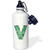 3dRose Cute Green Four Leaf Clover Curly Cue Monogram Initial V - Water Bottles (wb-375833-1)