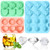 Lallisa 3 Pcs Heart Shape Ice Cube Tray Silicone Rose Ice Cube Mold with Covers Large Diamond Rose Ice Molds for Cocktails Silicone Ice Ball Maker Mold for Chilling Whiskey Drinks, Blue, Green, Pink