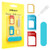 SIM Card Adapter, Helect 5-in-1 Nano & Micro SIM Card Adapter Kit Converter with Polish Chip and Eject Needle - H1050