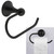 Lakefront Euro Toilet Tissue Paper Holder Single Post Bath Accessory Black