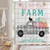 Funny Easter Shower Curtain,Vintage White and Black Buffalo Plaids Check Rustic Truck with Rabbit Bunny Colorful Eggs on Retro Wooden Bathroom Curtains, Polyester Fabric Kids Shower Curtain Set,70in