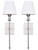 Pauwer Slim Wall Sconce Set of 2 White Fabric Shade Wall Sconce Hardwired Indoor Wall Light Column Stand Bedroom Wall Lamp Bathroom Vanity Light Fixture, Brushed Nickel