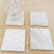 White Marble Coasters Set of 4 ?4 Inch Drink Coasters Set, (Square)