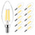 Ascher E12 Candelabra LED Light Bulbs 60 Watt Equivalent, 550 Lumen, 4000K Cool White, Clear LED Filament Candle Bulbs, Non-Dimmable, Pack of 10