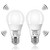 LUXON Radar Motion Sensor Light Bulbs,Dusk to Dawn Light Bulbs 9W 6000K Daylight,A19 Led Light Bulbs E26 Base Auto On/Off for Indoor Outdoor Basements, Porch,Courtyards, Garage Pack of 2