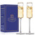 comfit Wedding&Engagement Gifts For Couples - Mr and Mrs Champagne Glasses with Golden Rim,Bride and Groom Toasting Champagne Flutes,Bridal Shower Gifs Champagne Glasses(Gold)